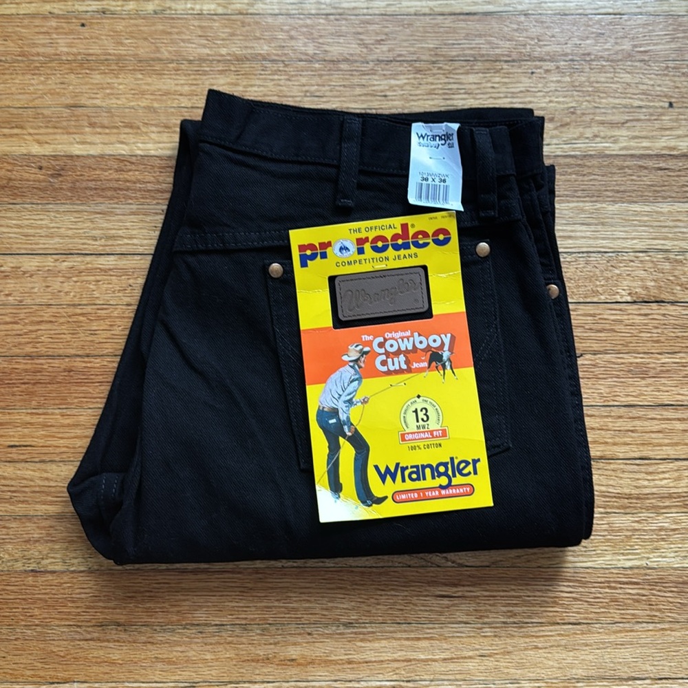 Vintage Wrangler Cowboy Cut Jeans / Black / New / 38x36